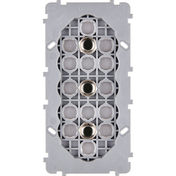Mécanisme Noir double verticale 3 poussoirs PUSH (072-243G) - Modelec - 072243G