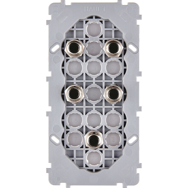 Mécanisme Noir double verticale 5 poussoirs PUSH (072-245G) - Modelec - 072245G
