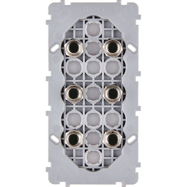 Mécanisme Noir double verticale 6 poussoirs PUSH (072-246G) - Modelec - 072246G