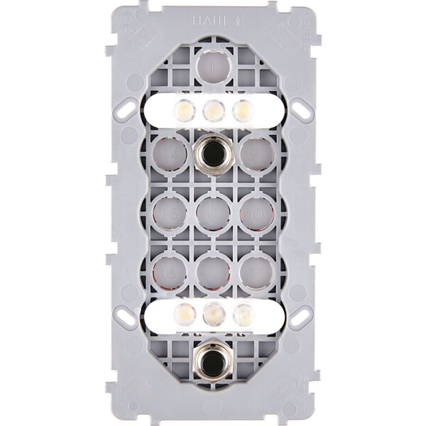 Mécanisme Noir dv 2 PUSH + 6LED blc (072-255G) - Modelec - 072255G