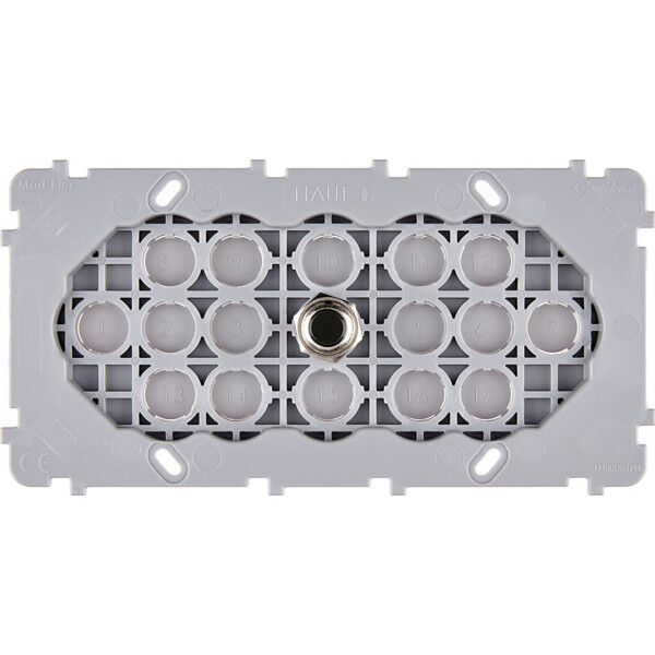 Mécanisme Noir double horizontale 1 poussoir PUSH (072-341G) - Modelec - 072341G