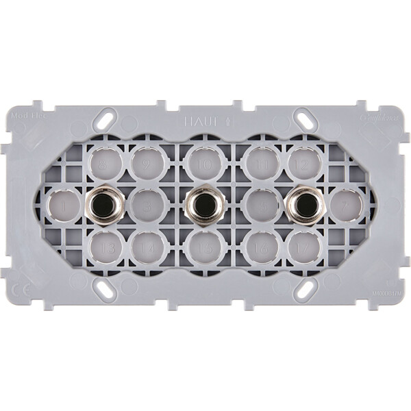 Mécanisme Noir double horizontale 3 poussoirs PUSH (072-343G) - Modelec - 072343G