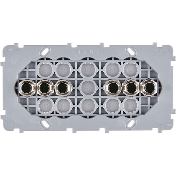 Mécanisme Noir double horizontale 6 poussoirs PUSH (072-346G) - Modelec - 072346G