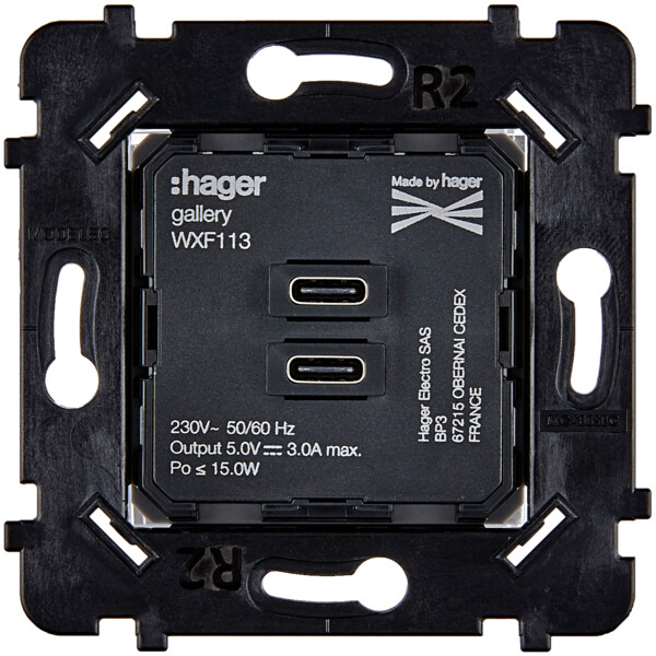 Mécanisme 2 leviers va et vient Acier, pour gamme Iris Horizon - Modelec - 073102IG