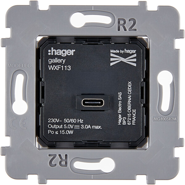 Mécanisme 2 leviers va et vient Acier, pour gamme Iris Horizon - Modelec - 073102IG