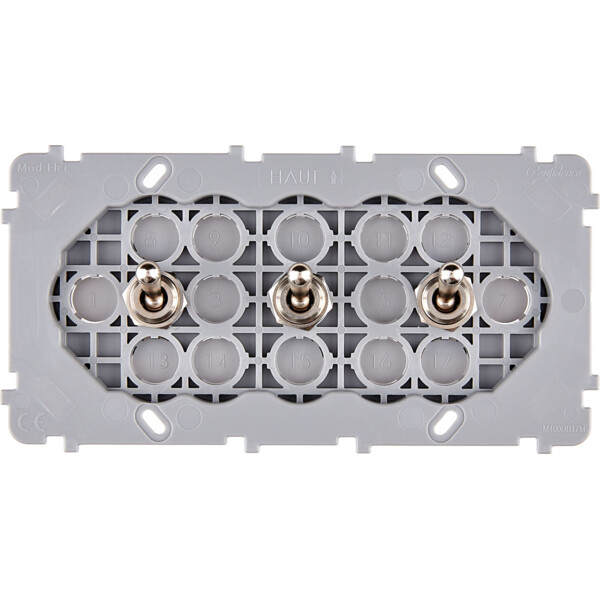 Mécanisme Acier double horizontale 3 va et vient alignes (073-303G) - Modelec - 073303G