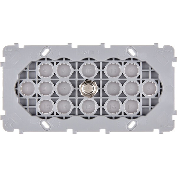 Mécanisme Acier double horizontale 1 poussoir PUSH (073-341G) - Modelec - 073341G