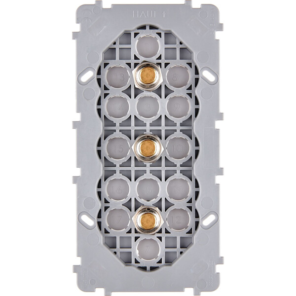 Mécanisme Doré double verticale 3 poussoirs PUSH (074-243G) - Modelec - 074243G