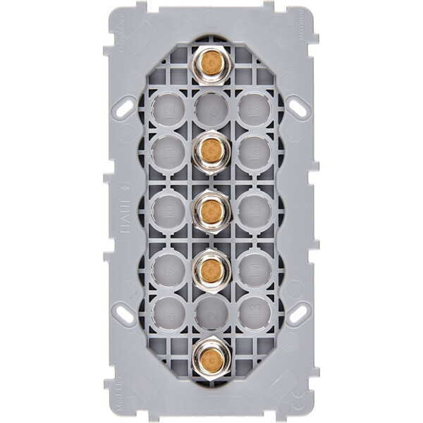 Mécanisme Doré double horizontale 5 poussoirs PUSH (074-345G) - Modelec - 074345G