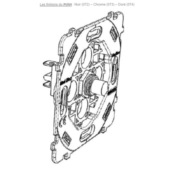 Mécanisme simple Doré 3 PUSH alignes h (074-149G) - Modelec - 074149G