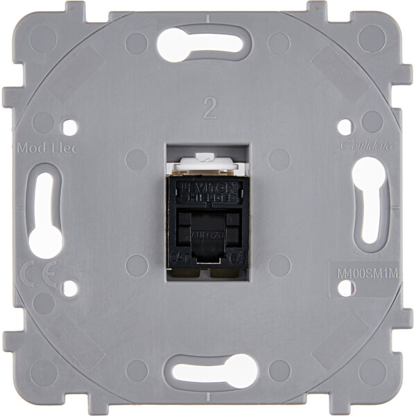 Mécanisme RJ45 Cat 6A BLINDE noir 0874-11G Collection  M et Confidence en Laiton - Modelec - 087411G