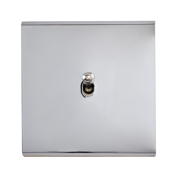 Façade Confidence Laiton  Chrome simple 1 basculeur sans vis (131-415M) - Modelec - 131415M