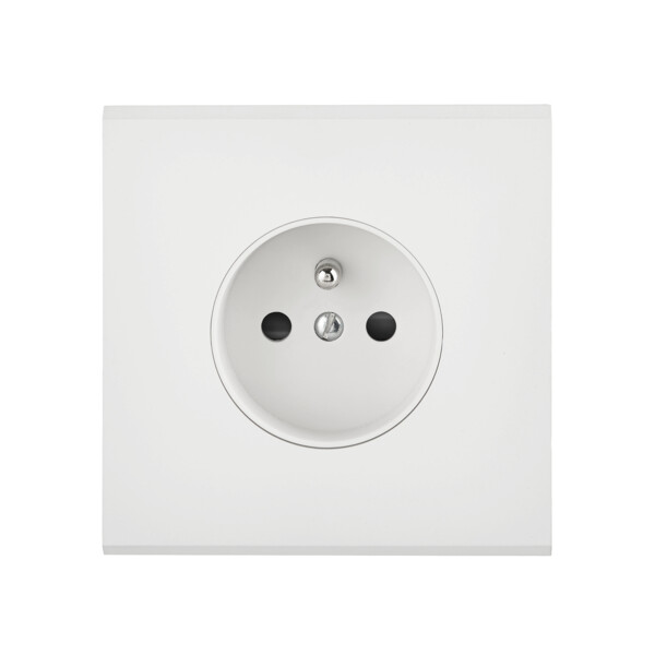 Façade Confidence Laiton  Blanc simple PC sans vis (190-413M) - Modelec - 190413M