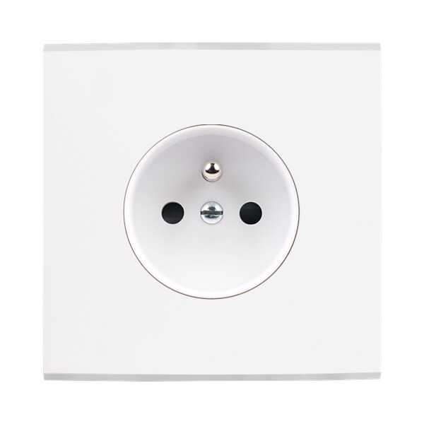 Façade Confidence Laiton  Blanc simple PC sans vis (190-413M) - Modelec - 190413M