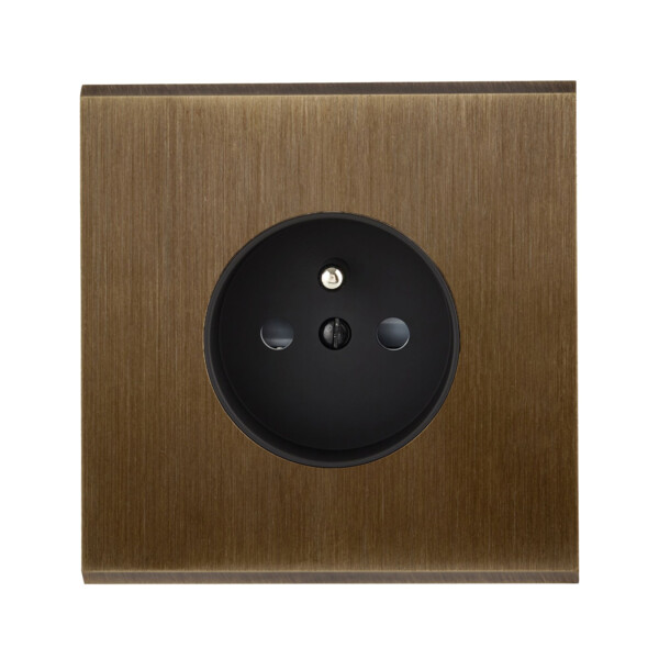 Façade simple Confidence Modelec - pour prise 2P+T - vieux bronze - sans vis - Modelec - 190417M