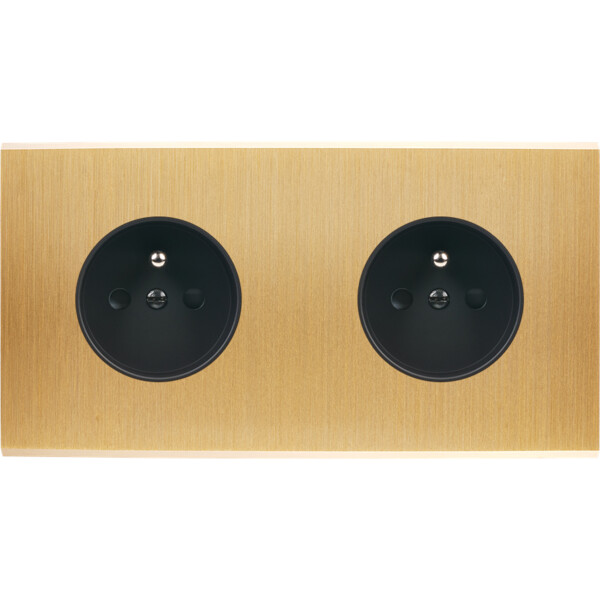Façade Confidence Laiton Brossé double horizontale PC PC sans vis (260-410M) - Modelec - 260410M