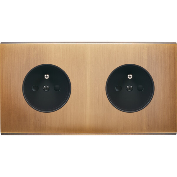 Façade Confidence Laiton  Vieux Bronze double horizontale PC PC sans vis (260-417M) - Modelec - 260417M