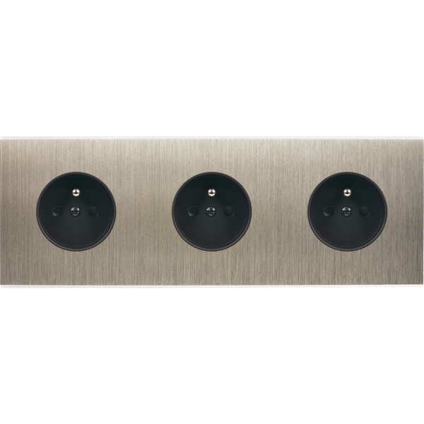 Façade Confidence Laiton  Acier triple horizontale PC PC PC sans vis (310-412M) - Modelec - 310412M
