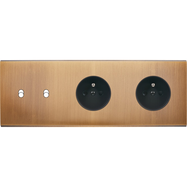 Façade Confidence Laiton  Vieux Bronze triple horizontale 2 basculeurs PC PC sans vis (312-417M) - Modelec - 312417M