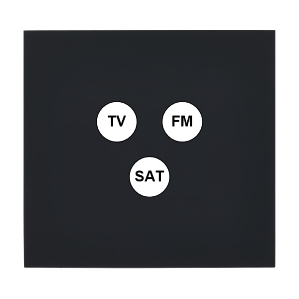Façade désir noir mat simple tv-fm-sat - Modelec - 196818