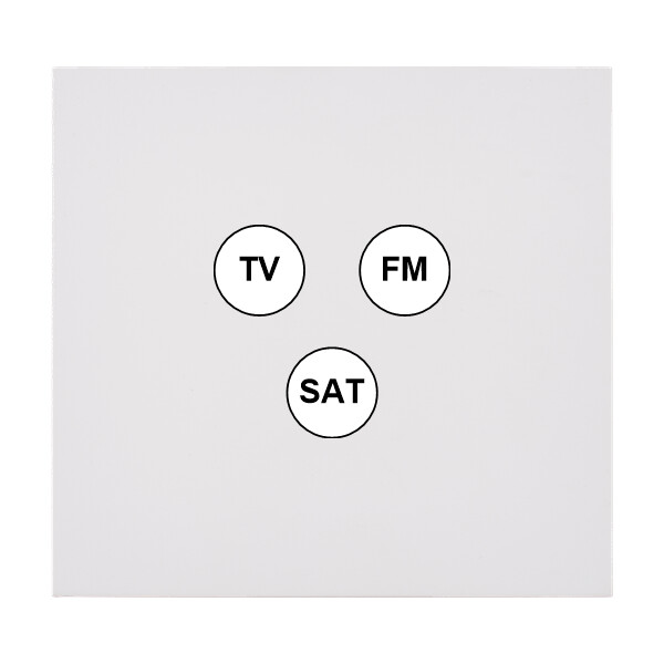 Façade désir blanc mat simple tv-fm-sat - Modelec - 196820