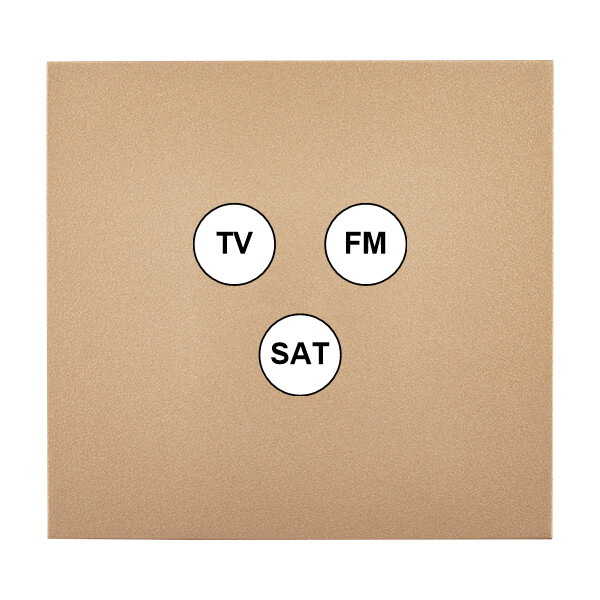 Façade désir doré mat simple tv-fm-sat - Modelec - 196824