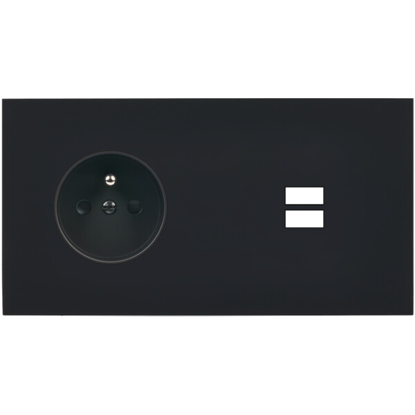 Façade désir noir mat double horizontale pc u1  - Modelec - 259818