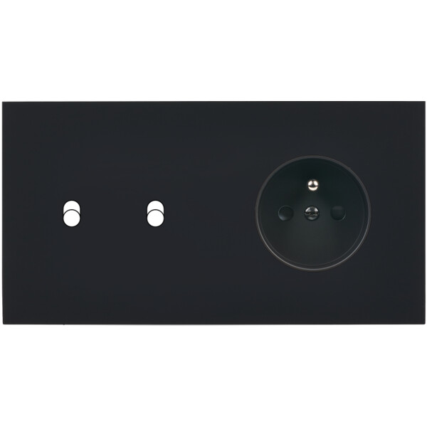 Façade désir noir mat double horizontale b2 pc - Modelec - 262818