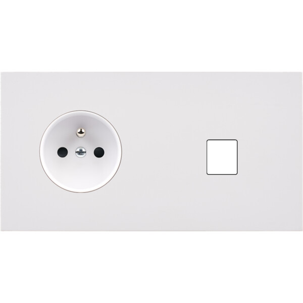 Façade désir blanc mat double horizontale pc 1 media - Modelec - 263820