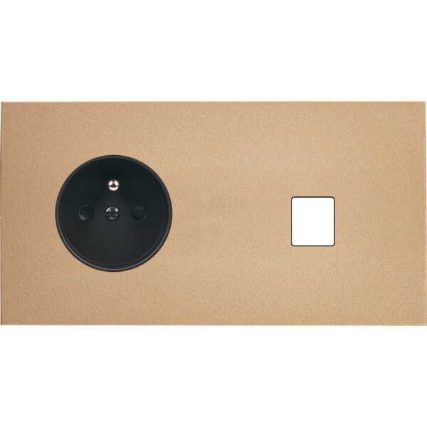 Façade désir doré mat double horizontale pc 1 media - Modelec - 263824