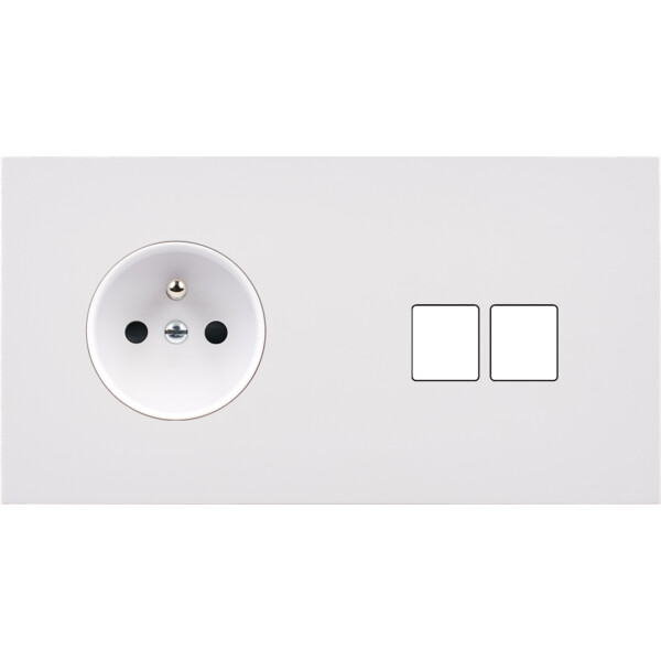 Façade désir blanc mat double horizontale pc 2 medias - Modelec - 264820
