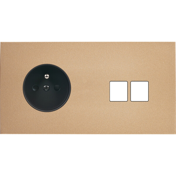 Façade désir doré mat double horizontale pc 2 medias - Modelec - 264824