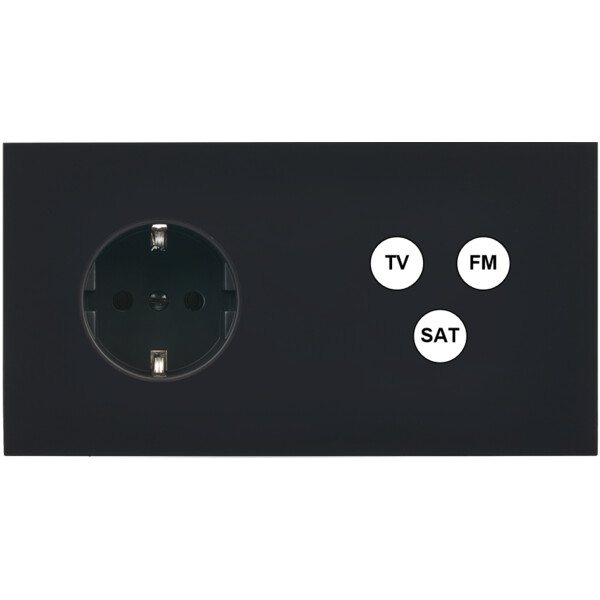 Façade désir noir mat double horizontale pck c3 - Modelec - 265818-K