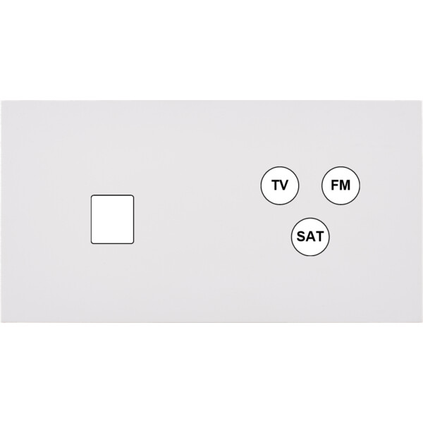 Façade désir blanc mat double horizontale 1 media tv-fm-sat - Modelec - 269820