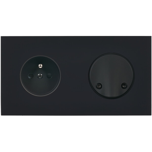 Façade désir noir mat double horizontale pc sc - Modelec - 272818