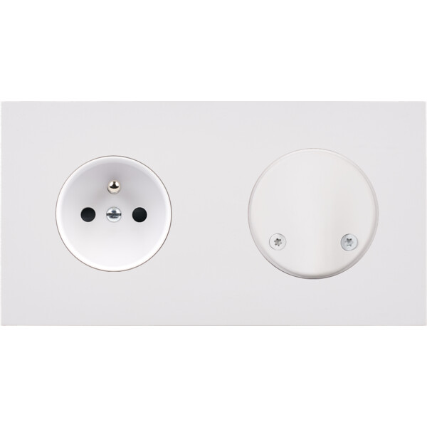 Façade désir blanc mat double horizontale pc sc - Modelec - 272820