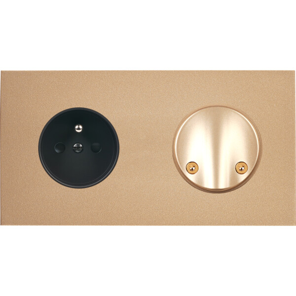 Façade désir doré mat double horizontale pc sc - Modelec - 272824