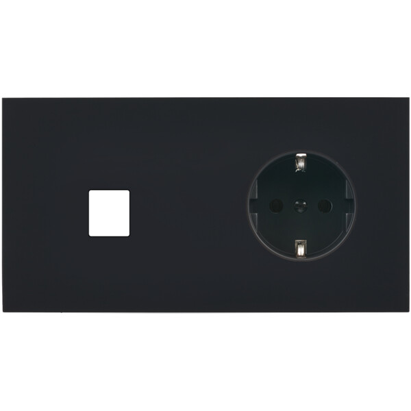 Façade désir noir mat double horizontale m1 pck - Modelec - 276818-K