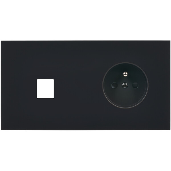 Façade désir noir mat double horizontale m1 pc  - Modelec - 276818