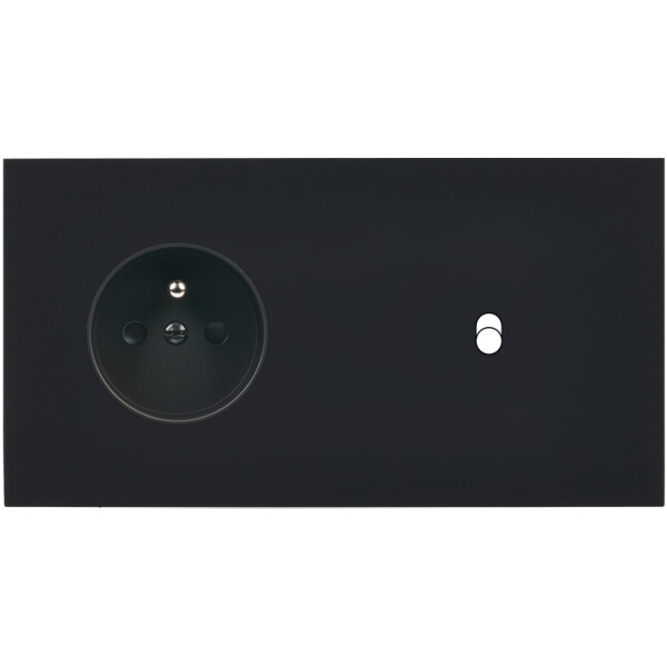 Façade désir noir mat double horizontale pc b1  - Modelec - 277818