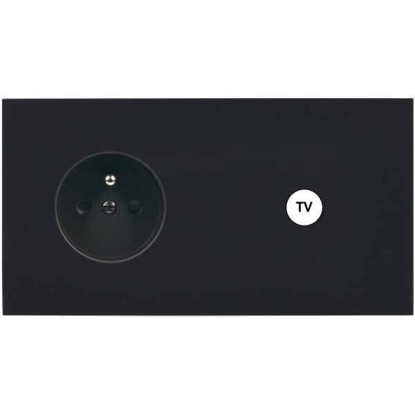 Façade désir noir mat double horizontale pc c1  - Modelec - 279818