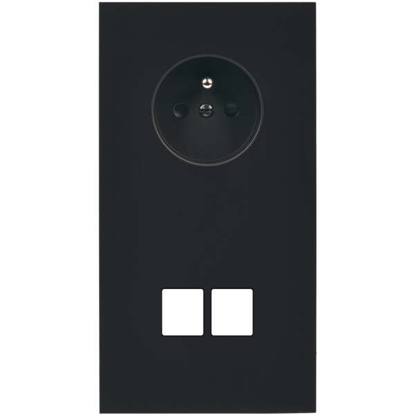 Façade désir noir mat double verticale pc 2 medias - Modelec - 284818