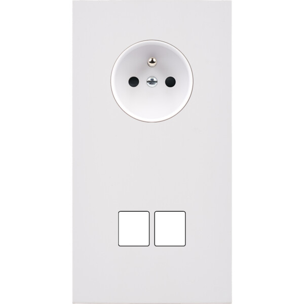 Façade désir blanc mat double verticale pc 2 medias - Modelec - 284820