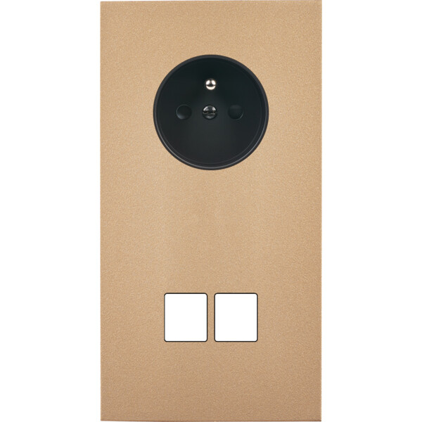 Façade désir doré mat double verticale pc 2 medias - Modelec - 284824