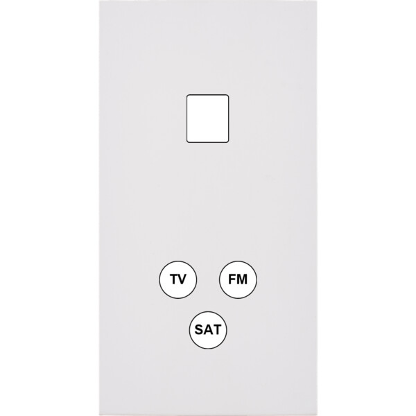 Façade désir blanc mat double verticale 1 media tv-fm-sat - Modelec - 289820