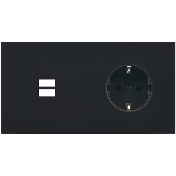 Façade désir noir mat double horizontale u1 pck  - Modelec - 295818-K