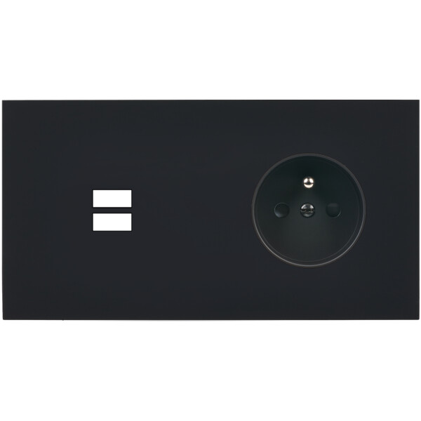 Façade désir noir mat double horizontale u1 pc  - Modelec - 295818