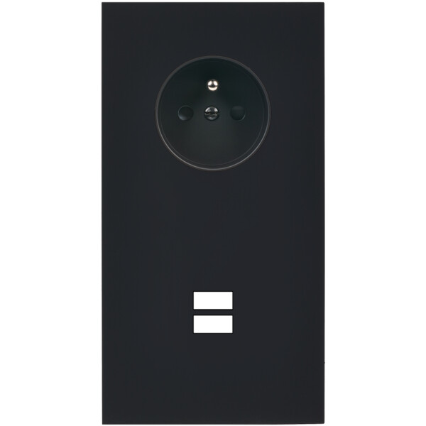 Façade désir noir mat double verticale pc u1  - Modelec - 299818