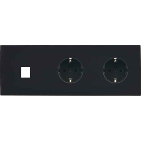 Façade désir noir mat triple horizontale m1 pck pck  - Modelec - 301818-K