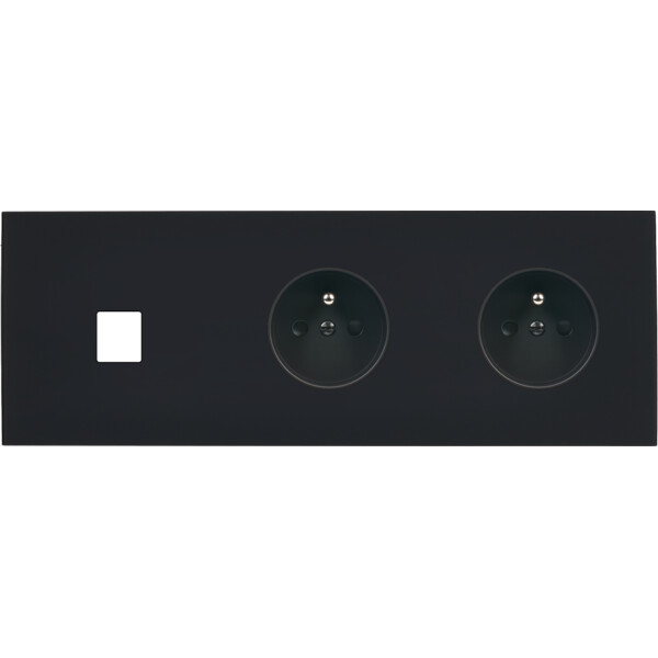 Façade désir noir mat triple horizontale m1 pc pc  - Modelec - 301818